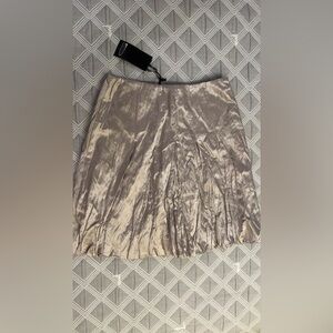 NWT Esire silver Metallic Mini Skirt size S